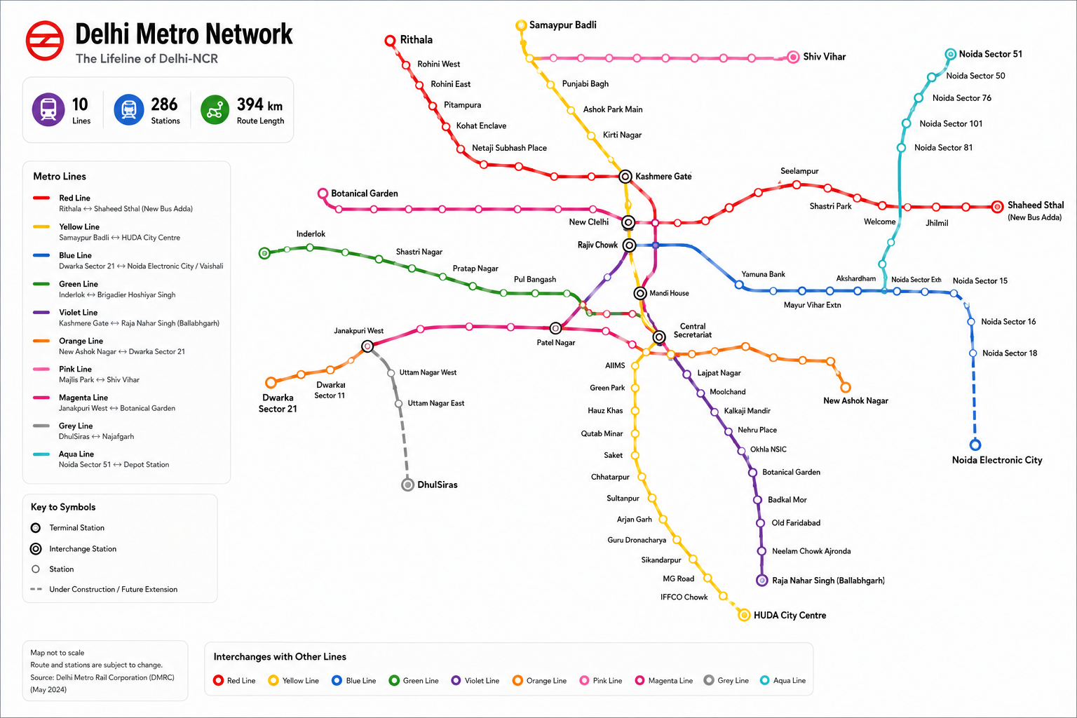 Delhi Metro Map — Delhi Metro